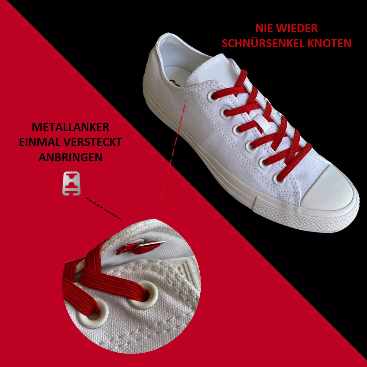 Binden Chucks Converse Ohne Schnürsenkel Schnürsenkel Verstecken